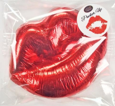 Milk Chocolate Red Foil Lips - Pucker Up